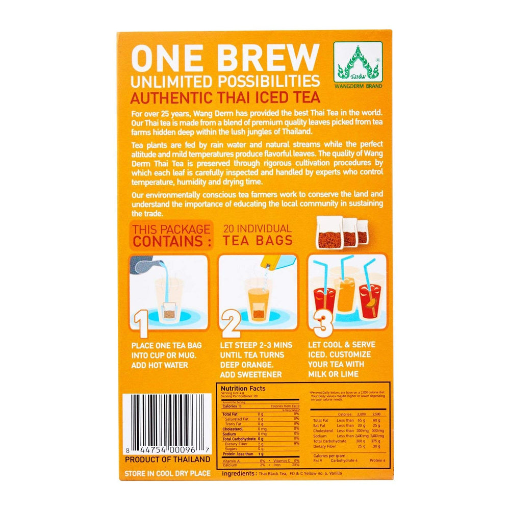 Authentic Thai Iced Tea tea bags closeup for fast, flavorful brews.