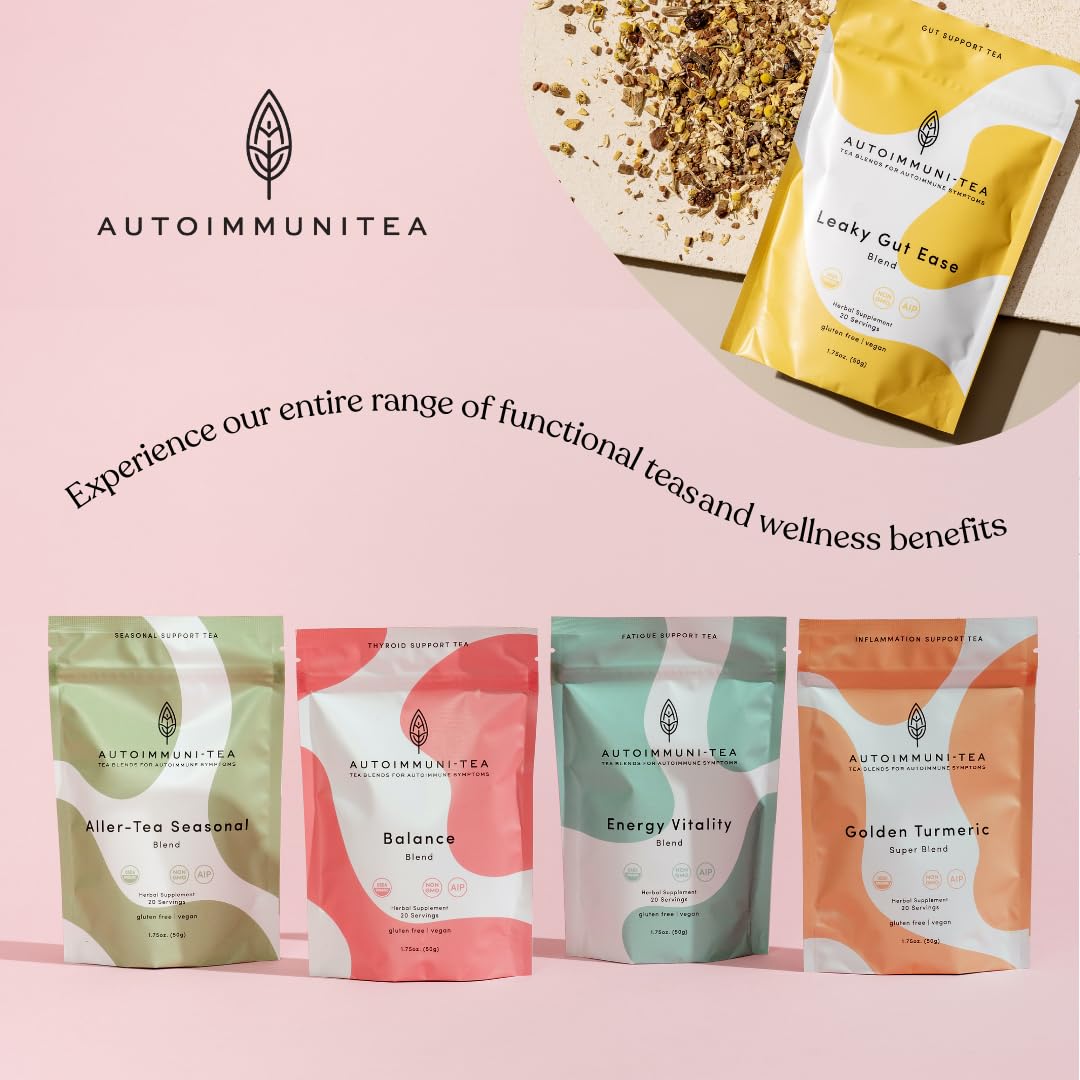 Autoimmuni-Tea Digestive Tea plastic-free sachets demonstrate eco-friendly, convenient brewing.