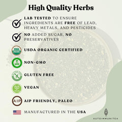 Autoimmuni-Tea licorice root detail for soothing herbal flavor