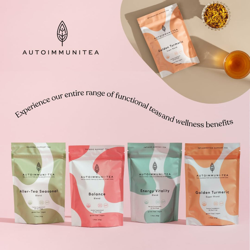 Autoimmuni-Tea tea bags in a reusable tin.