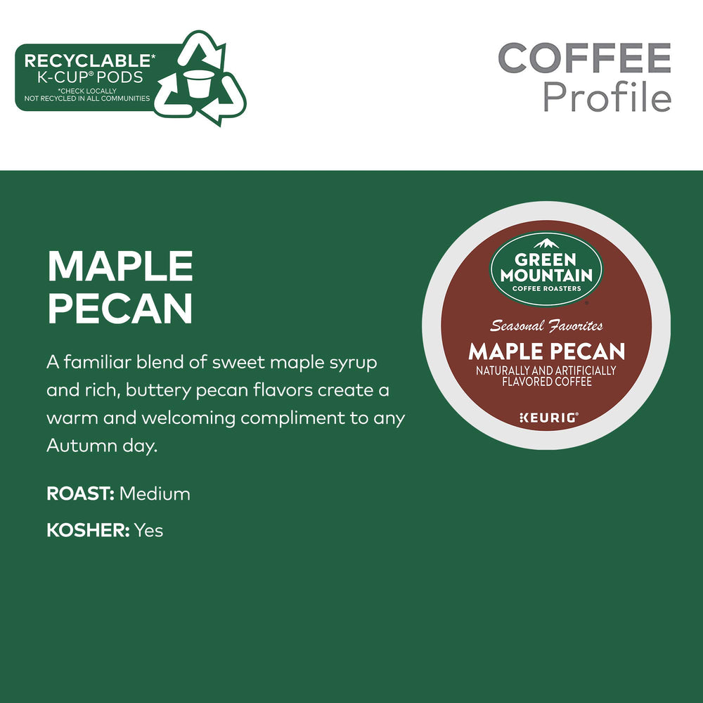 Autumn cozy scene with a warm cup of Green Mountain Maple Pecan coffee