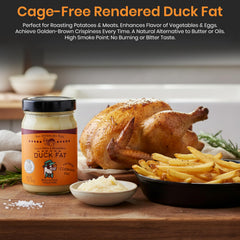 AUX DELICES DES BOIS duck fat jar perfect for sautéing vegetables and proteins.