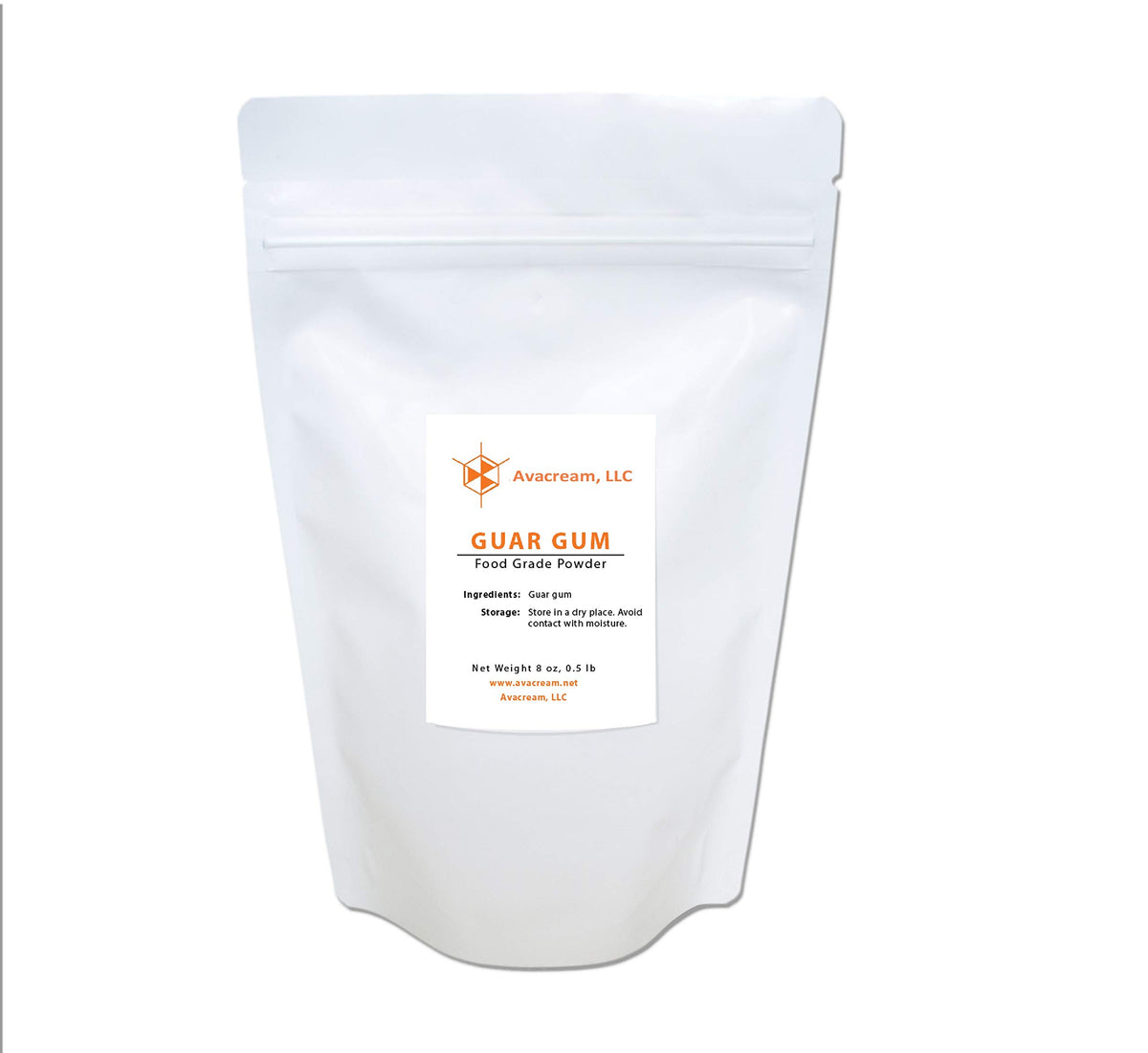 Avacream Guar Gum Powder 8oz canister on shelf for thickening sauces.