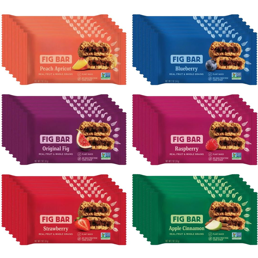 Avama Whole Wheat Fig Bars 6-Flavor Variety Pack, ideal for quick breakfasts and snacks on the go