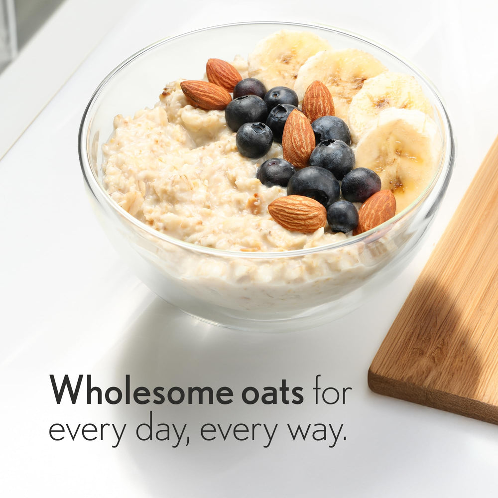 Avelina non-GMO seal on oats package.