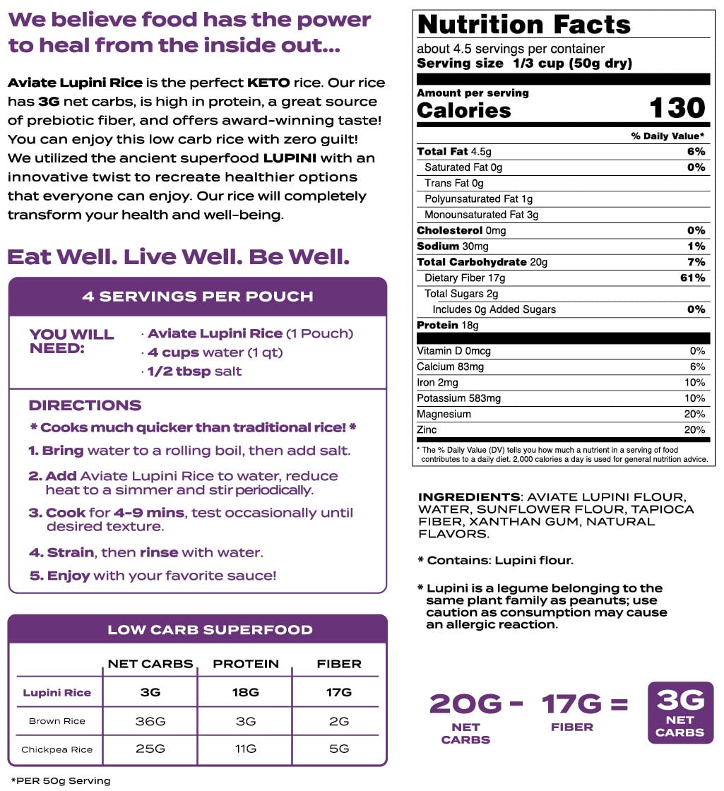 Aviate Lupin flour ingredient closeup highlights gluten-free, plant-based protein potential.