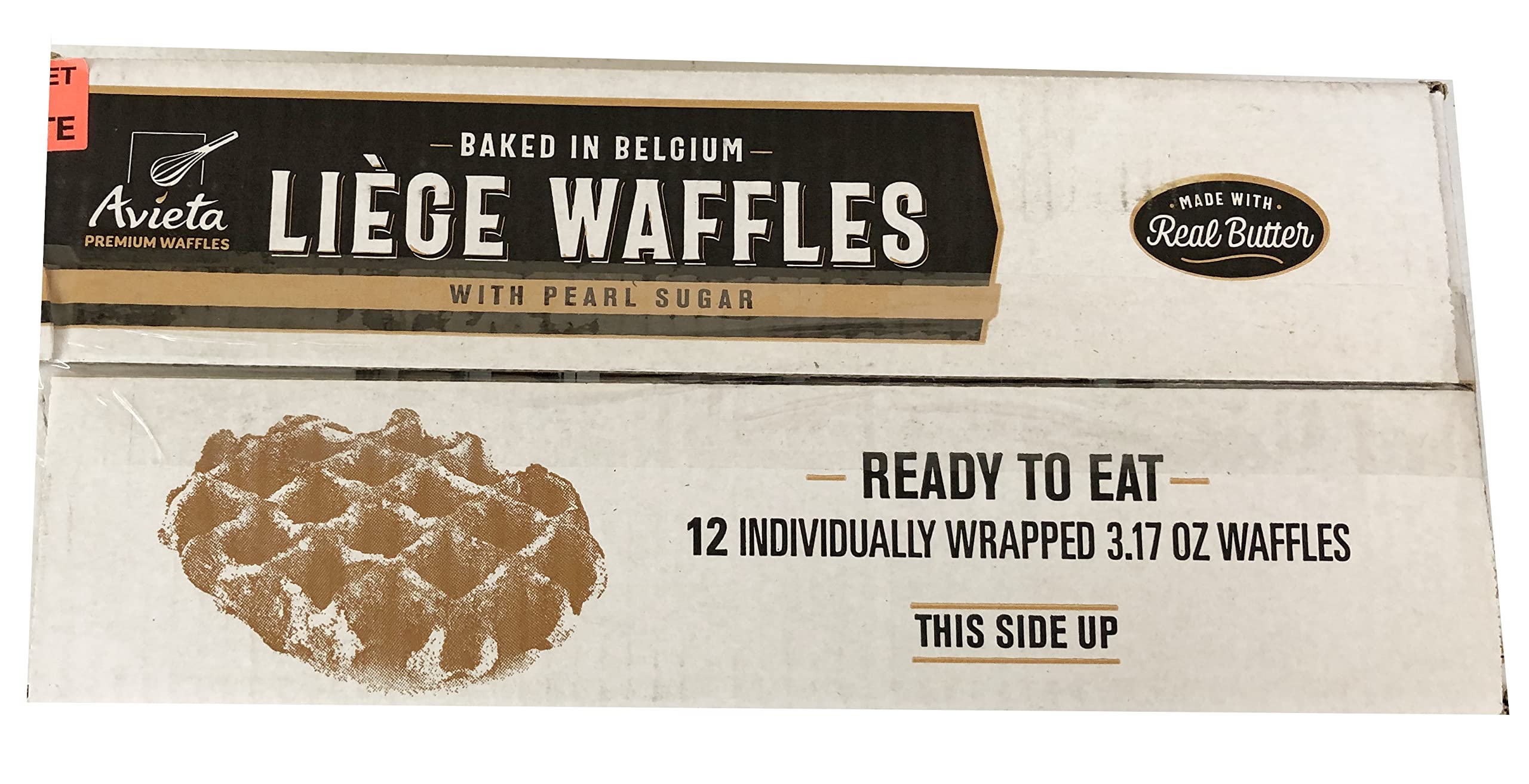 Avieta waffles ready to heat—oven, toaster, or microwave for quick indulgence.