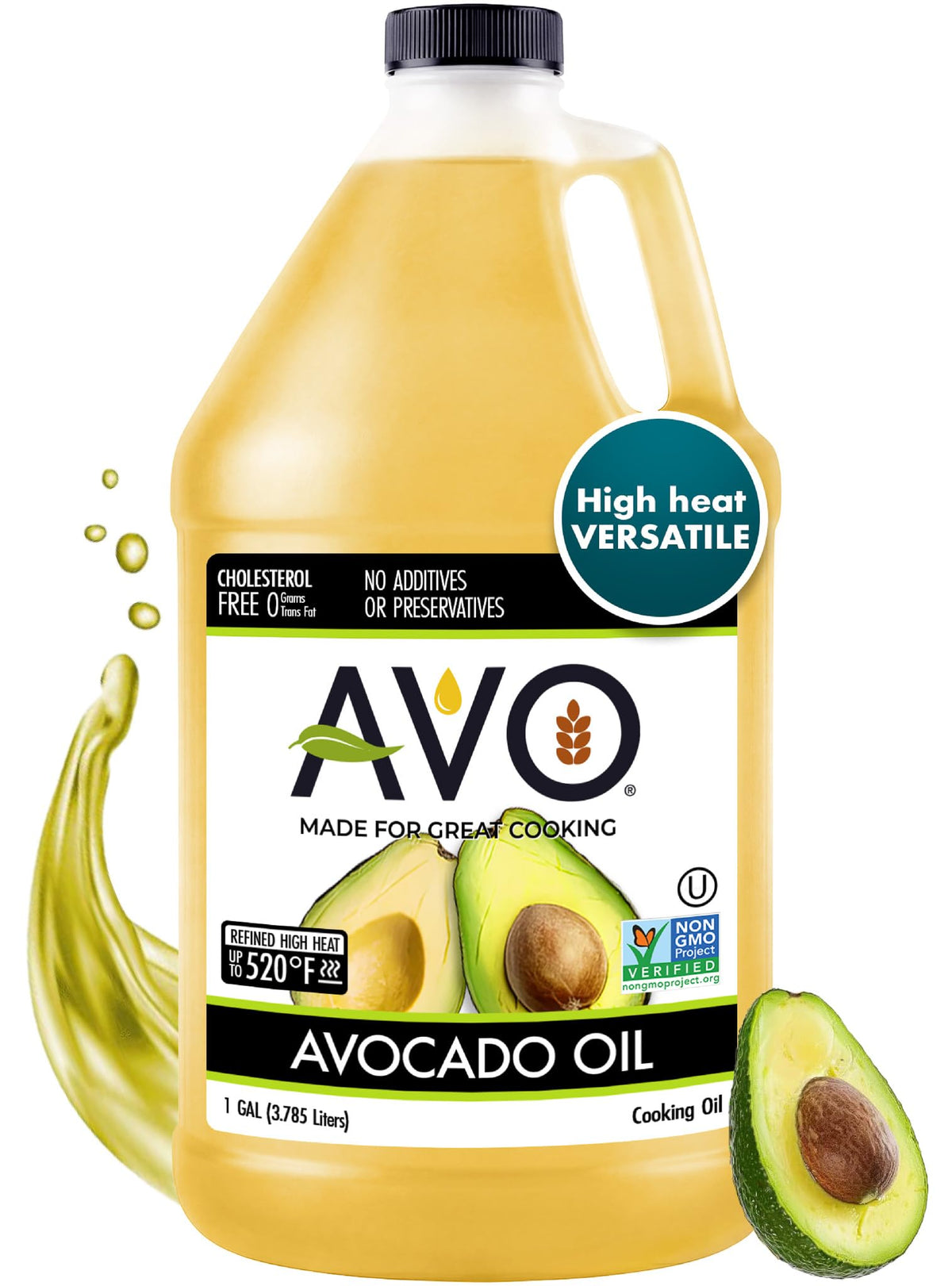 AVO Bulk Avocado Oil 1 gal bottle ready for everyday cooking and clean tasting results.