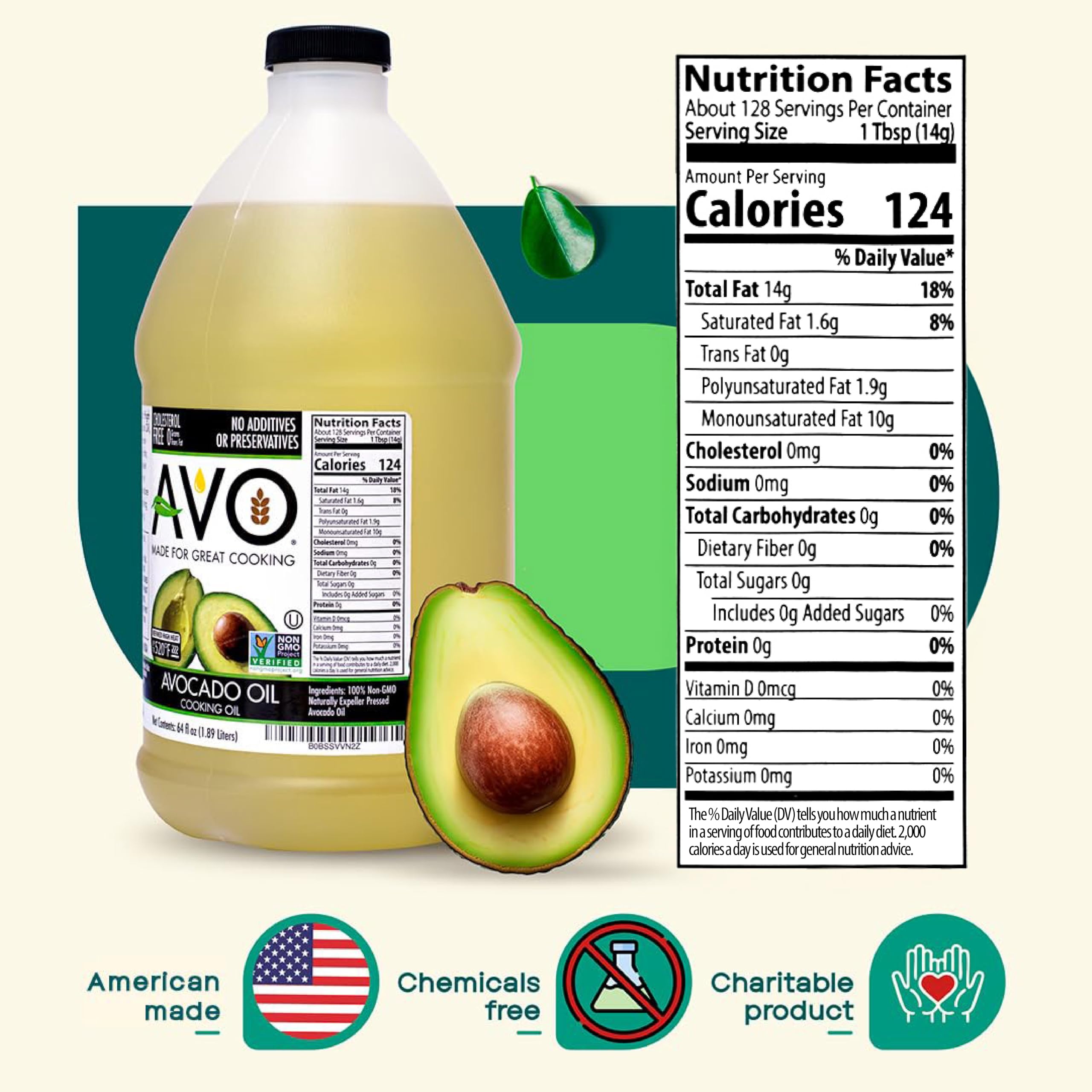 AVO avocado oil high smoke point 500°F for sautéing and frying