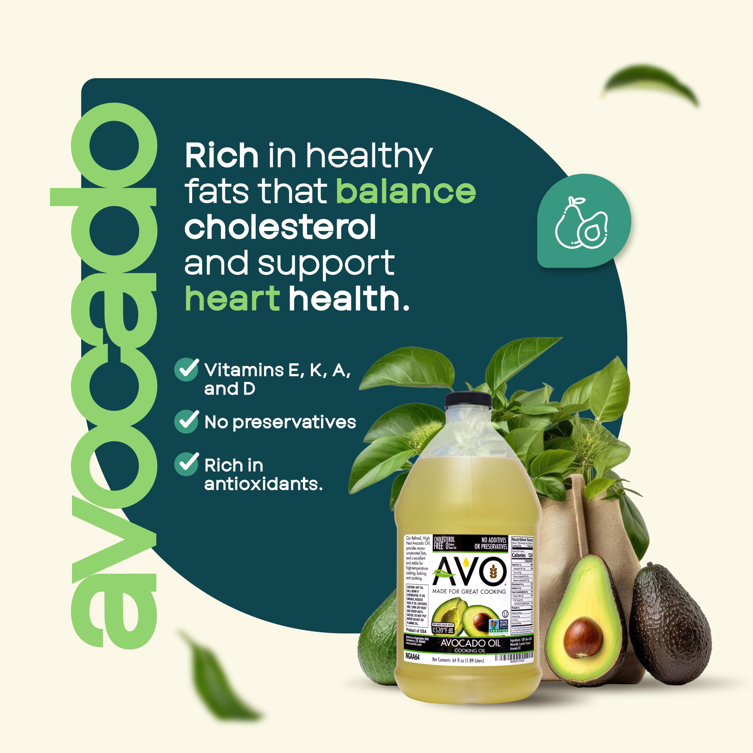 AVO bulk oil with a convenient pour spout for quick refills
