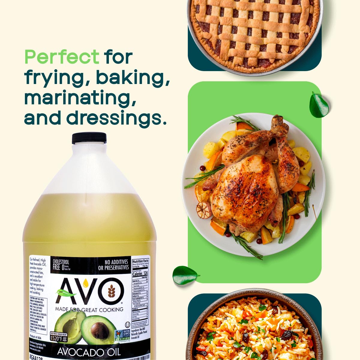 AVO Bulk Avocado Oil in a kitchen setup ideal for meal prep and family meals.