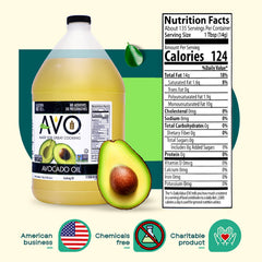 AVO Bulk Avocado Oil label closeup showing origin and clean processing.