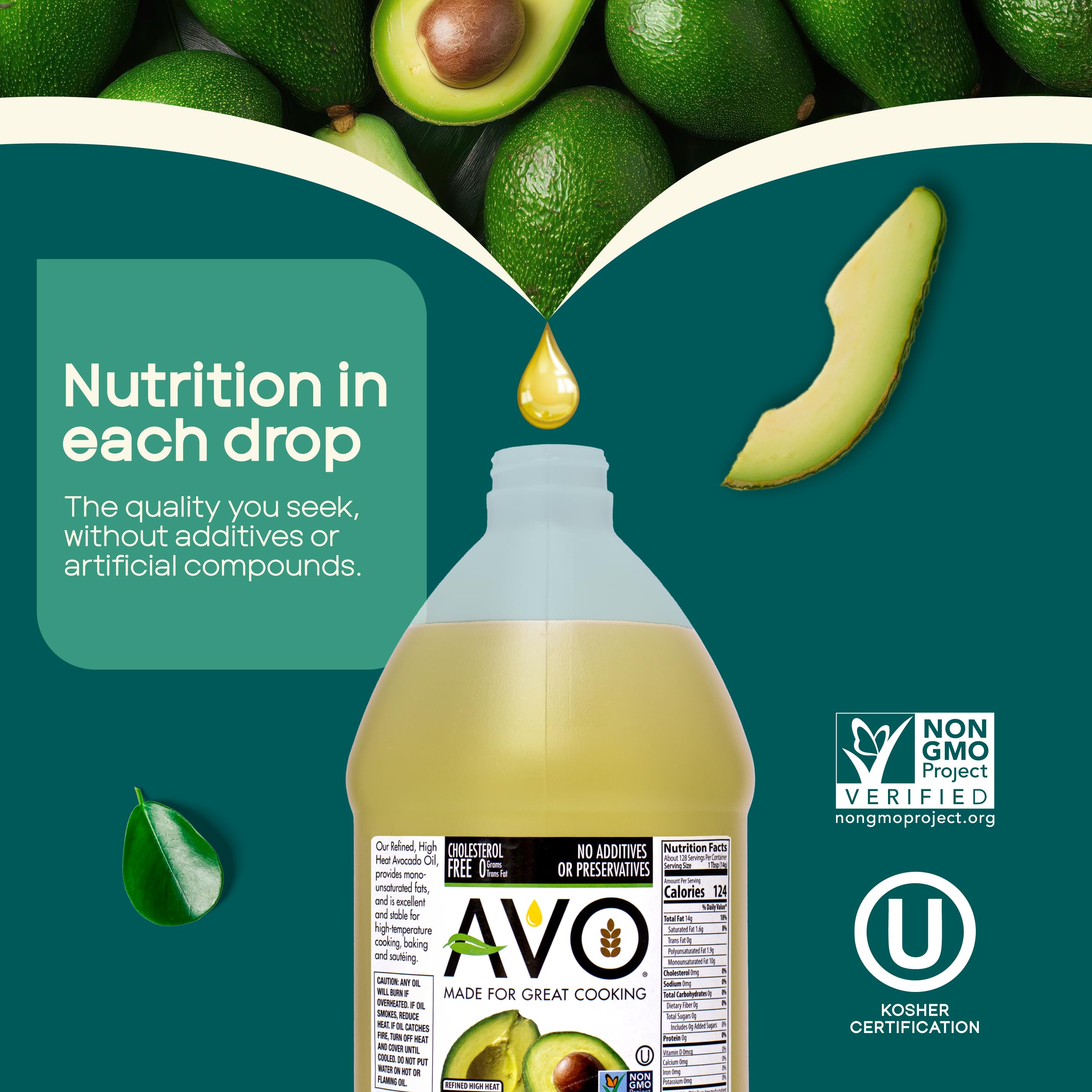 AVO avocado oil blends into salads and dressings without dominating taste