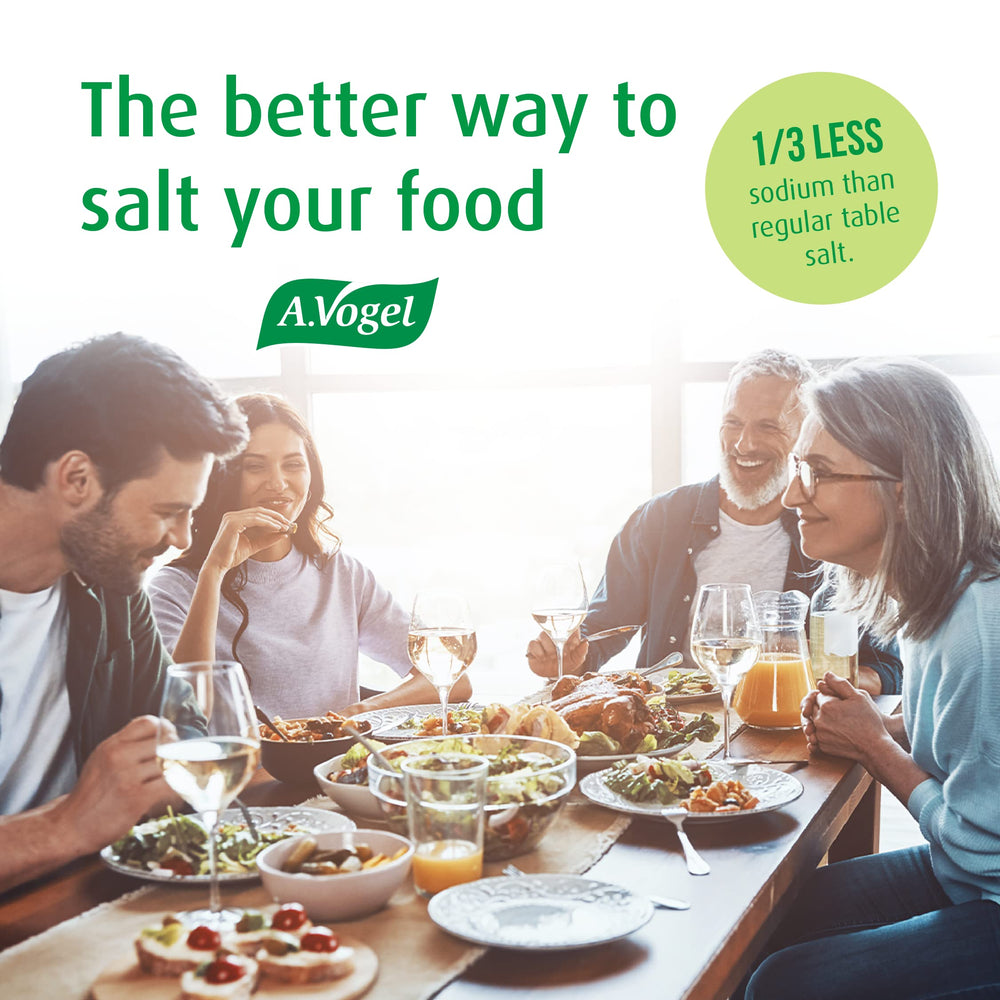 Mineral-rich salt blend supports balanced flavor with natural iodine from kelp.