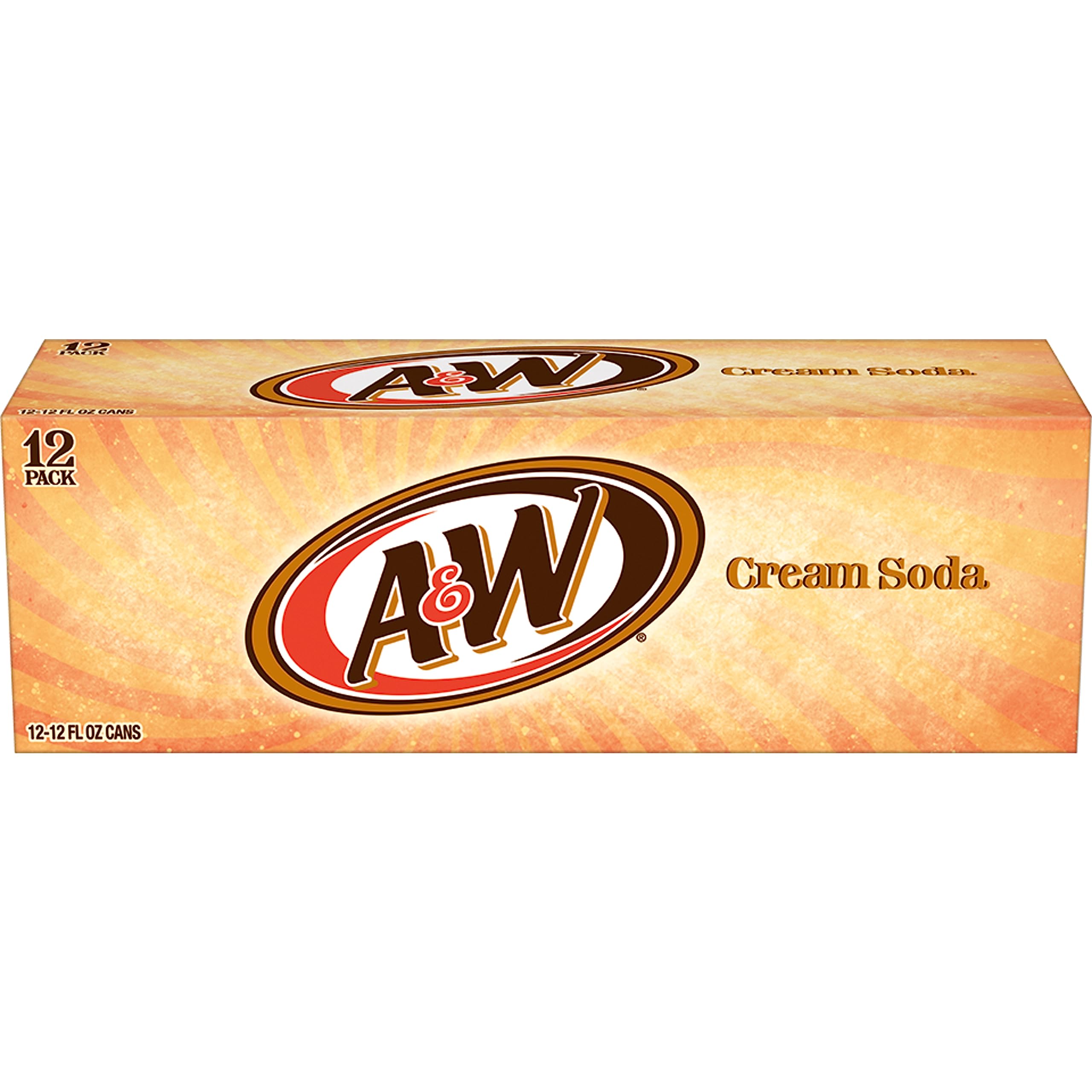 A&W Cream Soda 12-pack display showing easy at-home enjoyment.