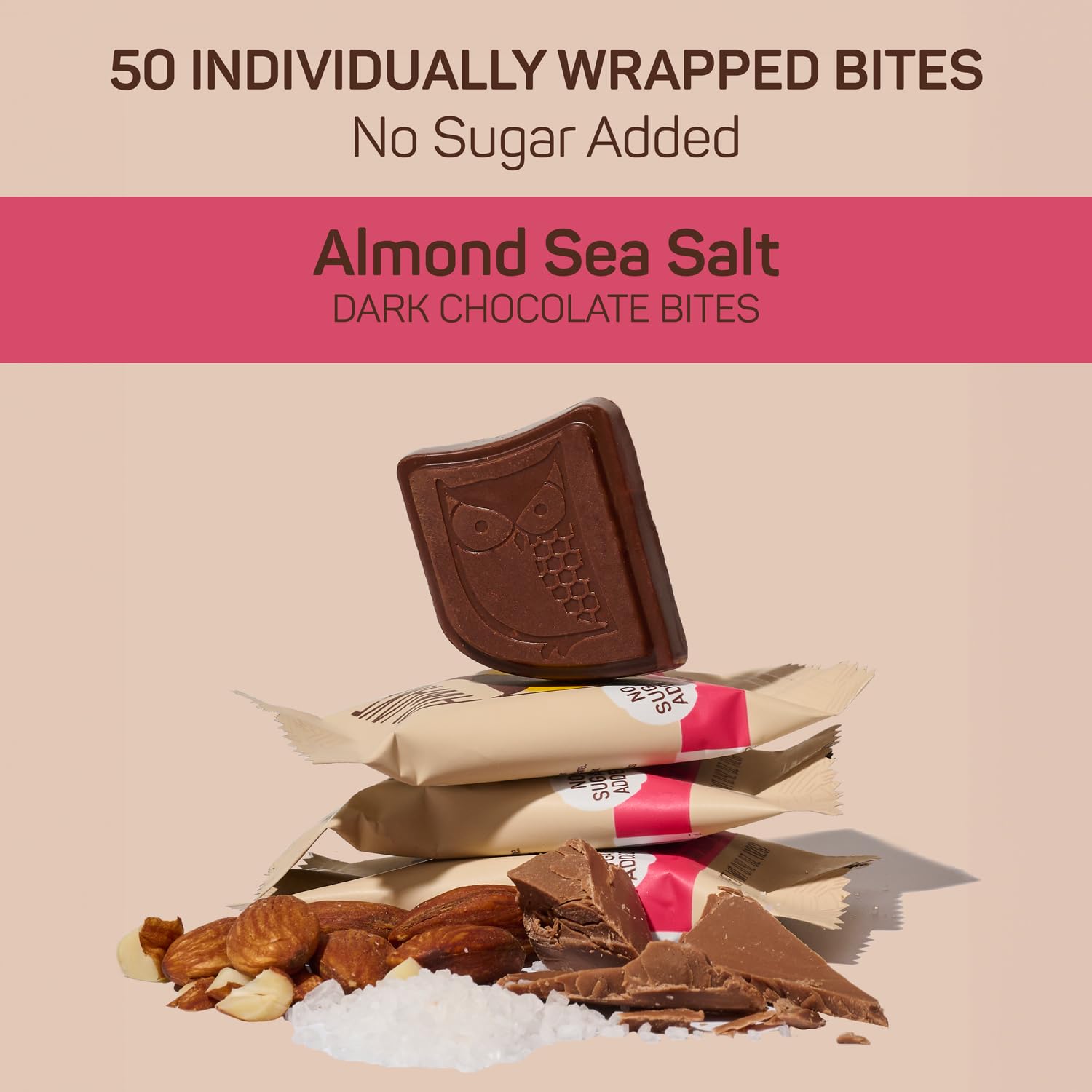 AWAKE Caffeinated Chocolate Bites bite-break displays texture for a quick energizing bite.