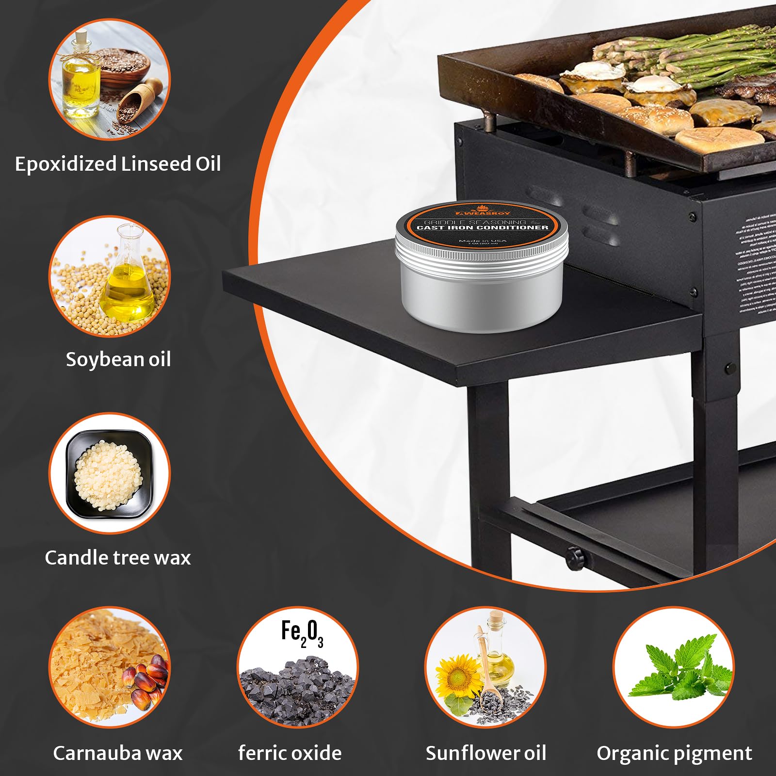 AWEASROY cast iron pan with seasoning coating for a smoother, more durable finish.