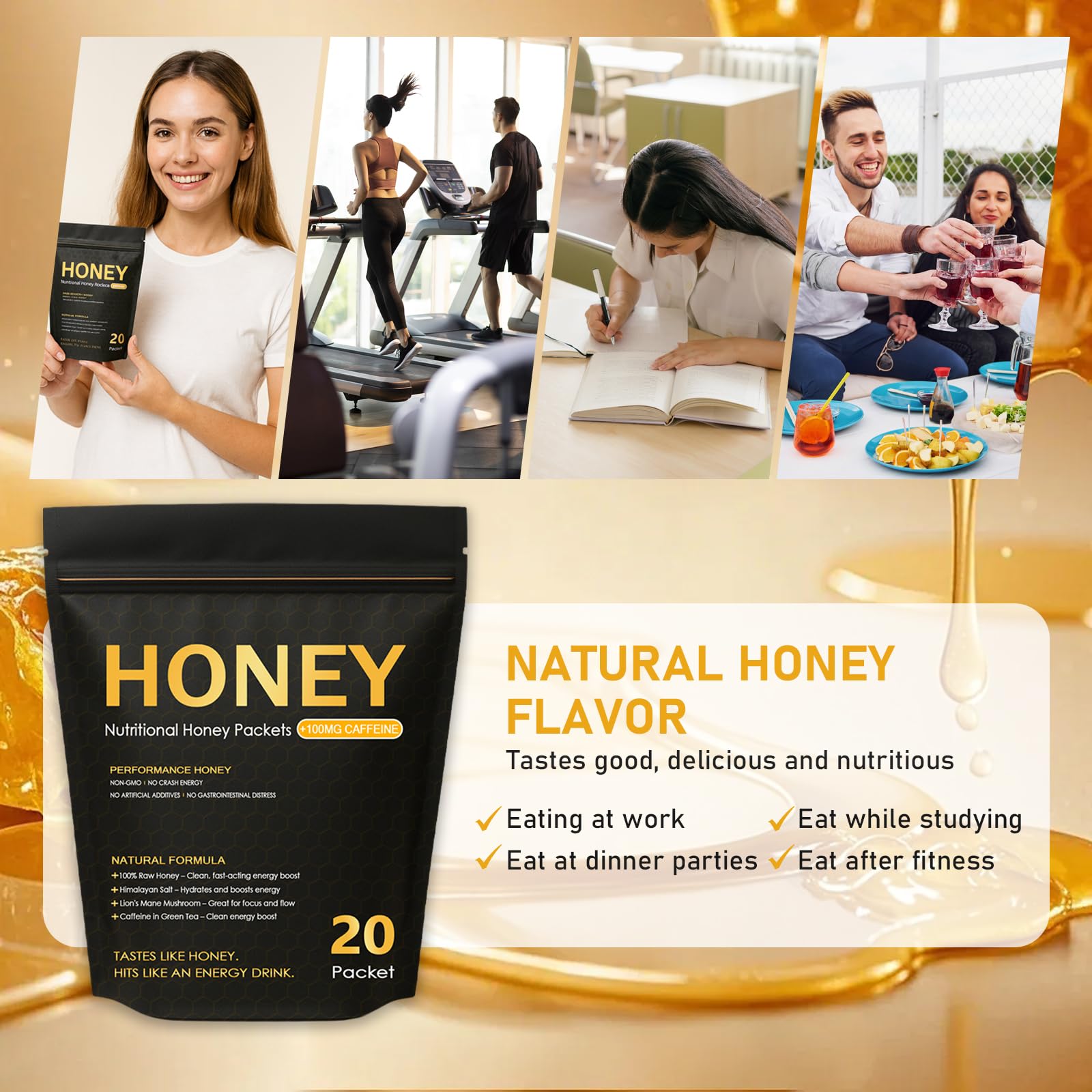 Awjsde Nutrition Honey Packets Himalayan salt focus on electrolyte balance during training.