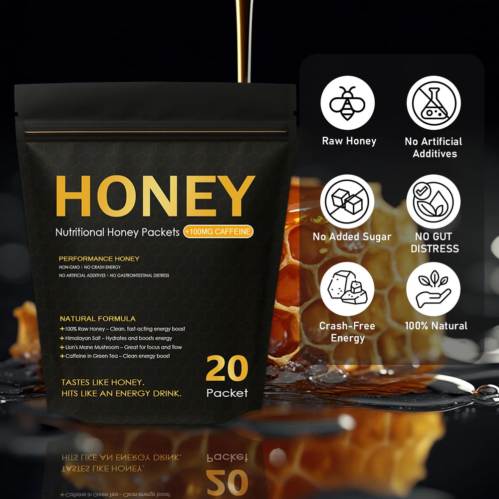Awjsde Nutrition Honey Packets Lions Mane ingredient highlight for cognitive support.