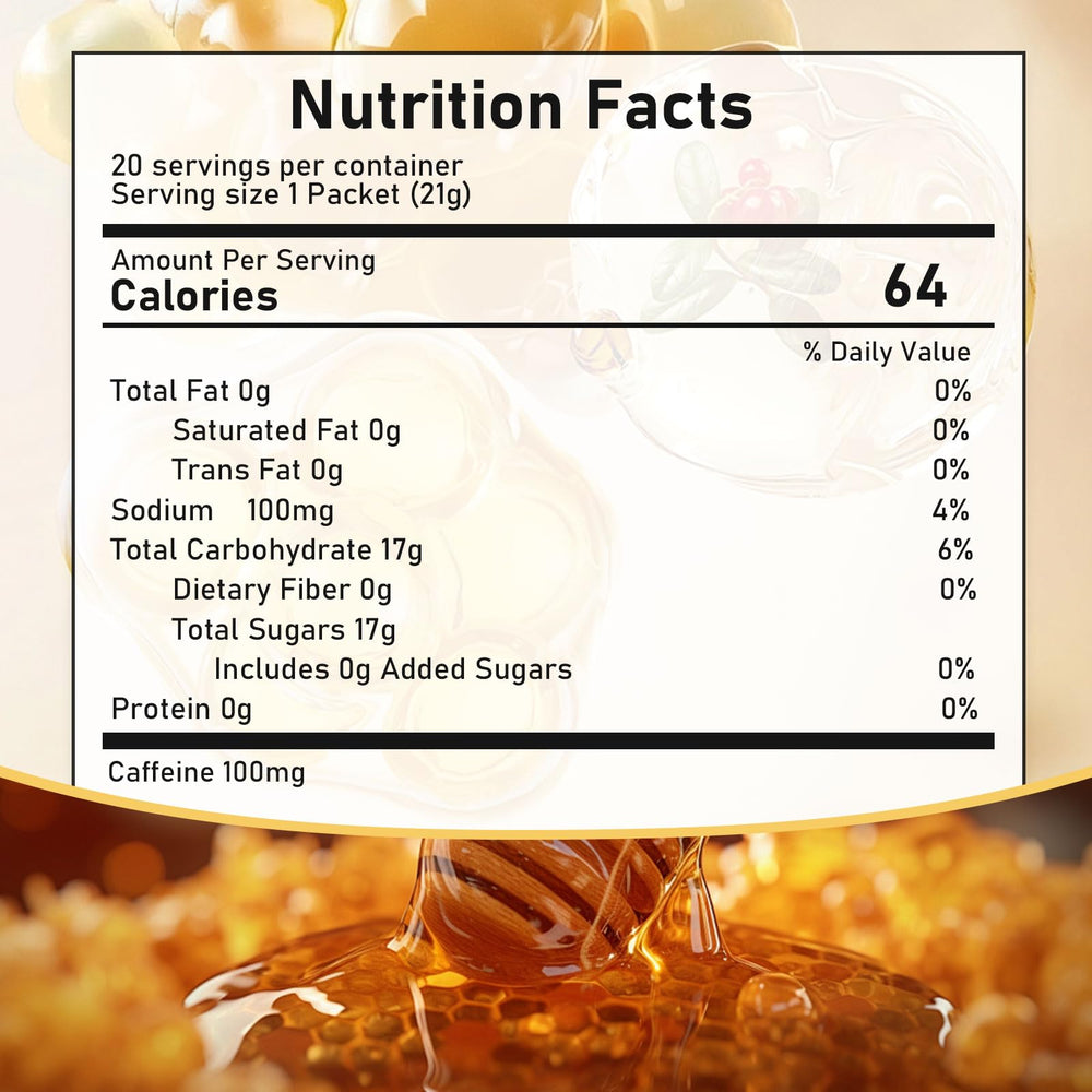 Awjsde Nutrition Honey Packets pour-into-packet showing easy, mess-free energy use.