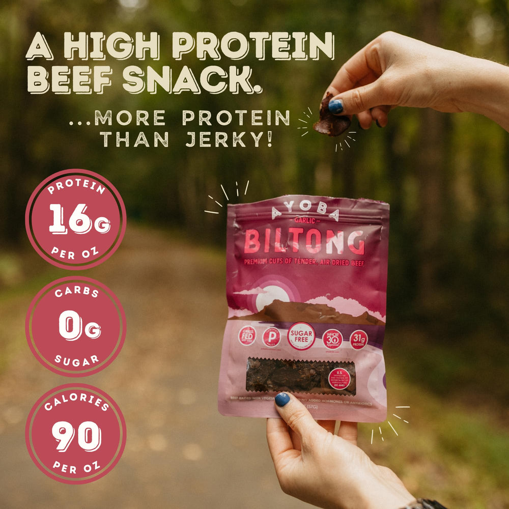 Ayoba on-the-go snack biltong pouch ready for travel or workout