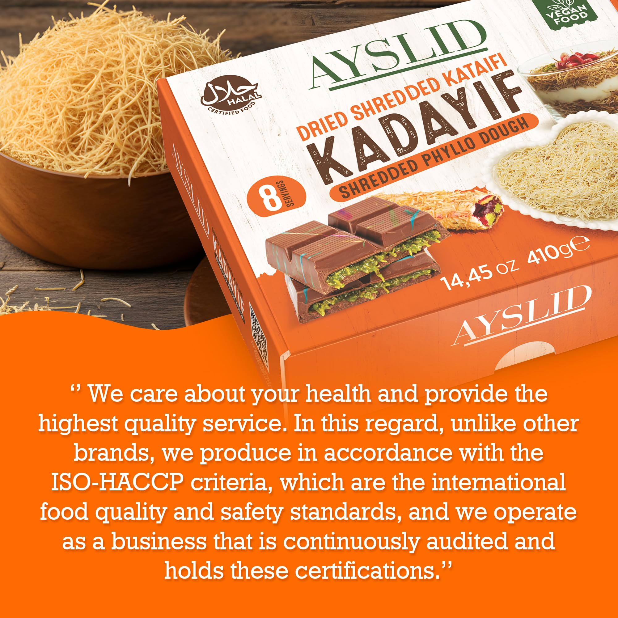 Baked crisp kataifi layers create flaky Middle Eastern treats