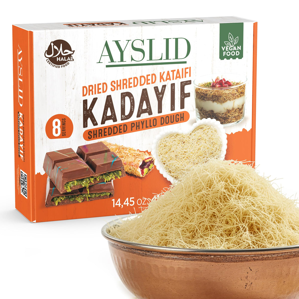 AYSLID kataifi dough pack close-up for kunafa and desserts