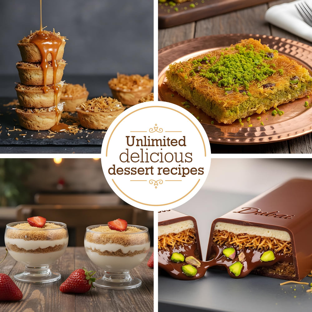 AYSLID Kataifi kunefe dessert assembly with delicate layers