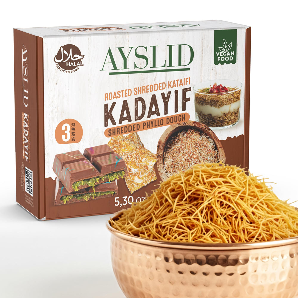 AYSLID roasted kataifi dough ready-to-use for effortless kunafa and pistachio desserts