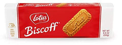Azeko Lotus Biscoff cookies beside a mug and saucer for coffee pairing.