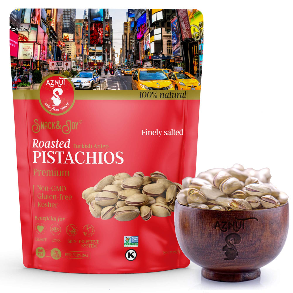 AZNUT Antep pistachios in shell, premium Turkish snack with rich flavor