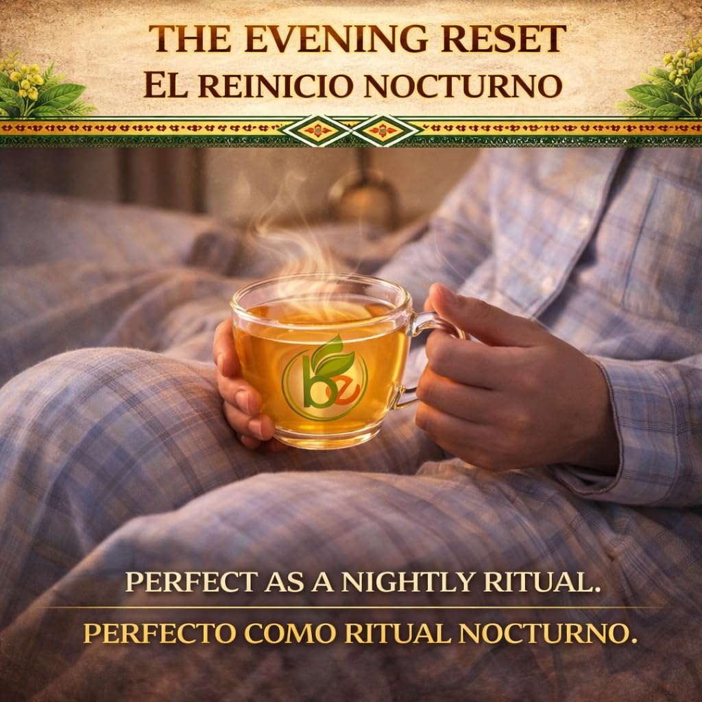 B-Experts Senna Leaf Tea cup steeping to reveal calming aroma