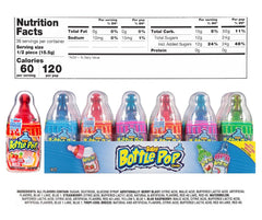 Close-up of Baby Bottle Pop dipping powder with lollipop top for interactive tasting.
