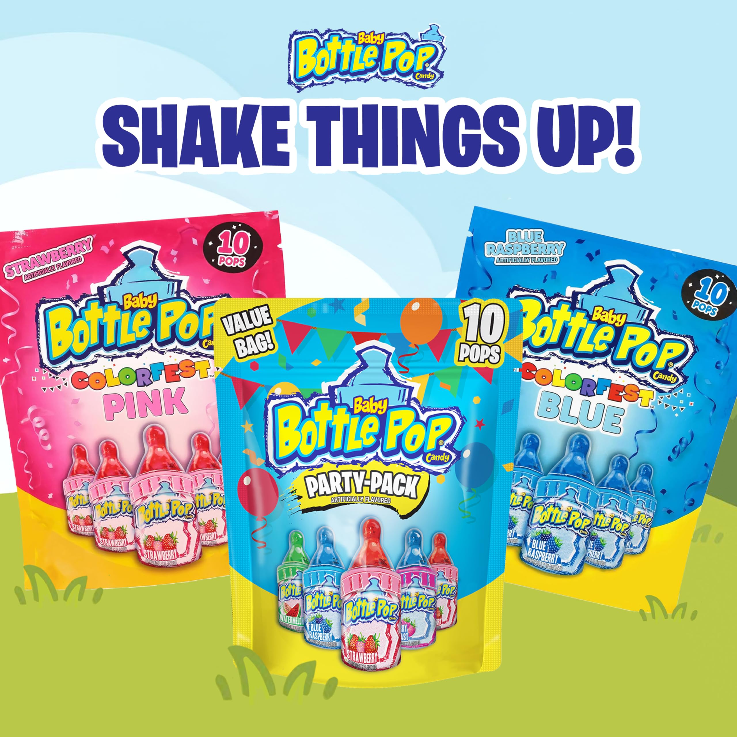 Baby Bottle Pop shelf-stable pack: long-lasting treats for gift bags.