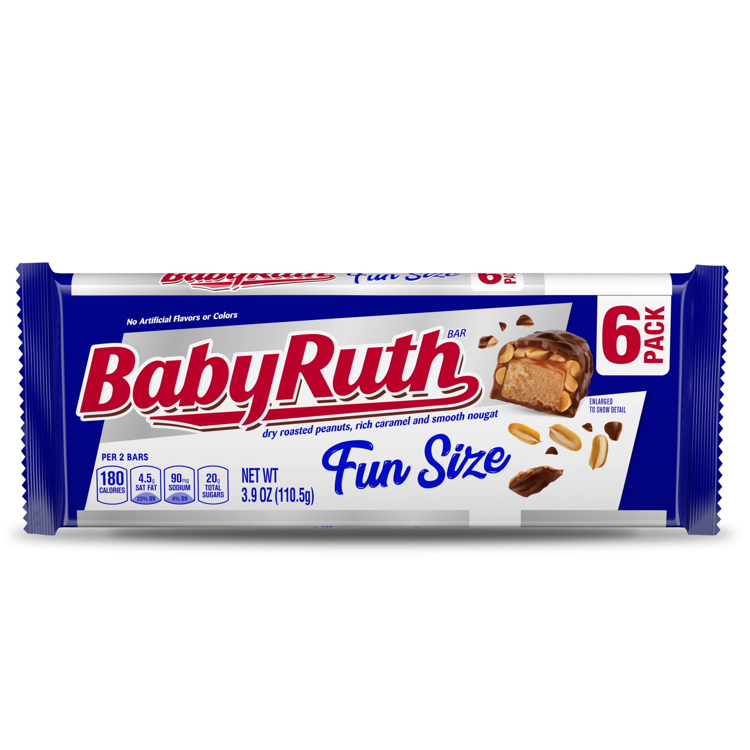 Baby Ruth chocolatey peanut caramel nougat bars pack for sharing at gatherings.