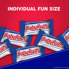 Baby Ruth bars highlight dry roasted peanuts for a crunchy bite.