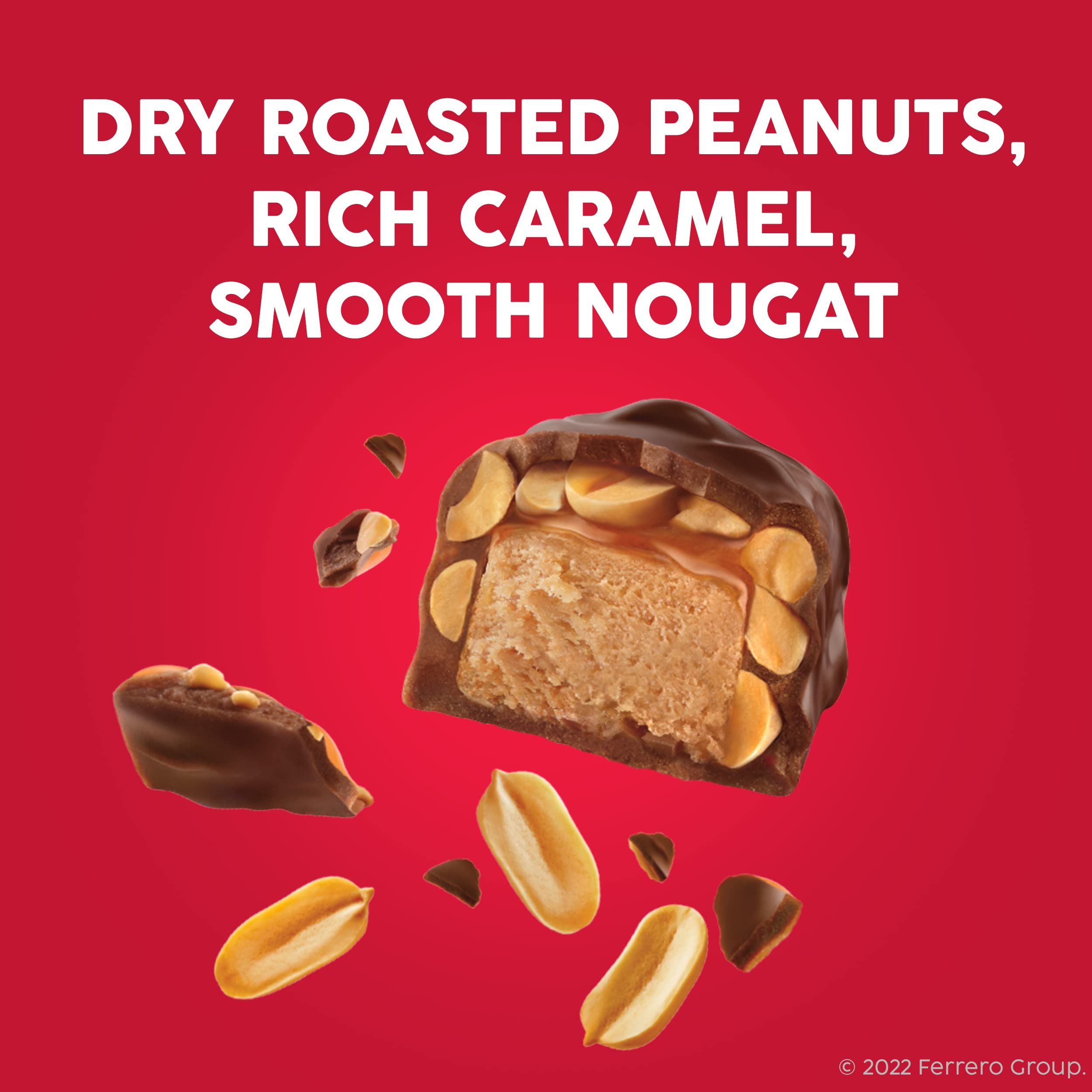 Rich caramel and smooth nougat create a sweet, chewy middle.