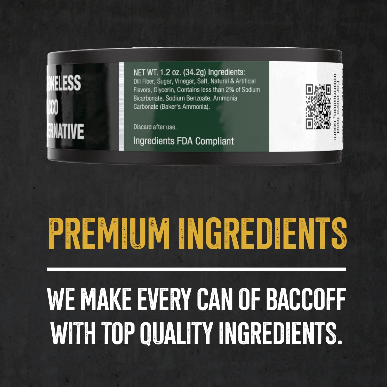 BACC OFF Classic Wintergreen Long Cut metal-detail showcases premium branding
