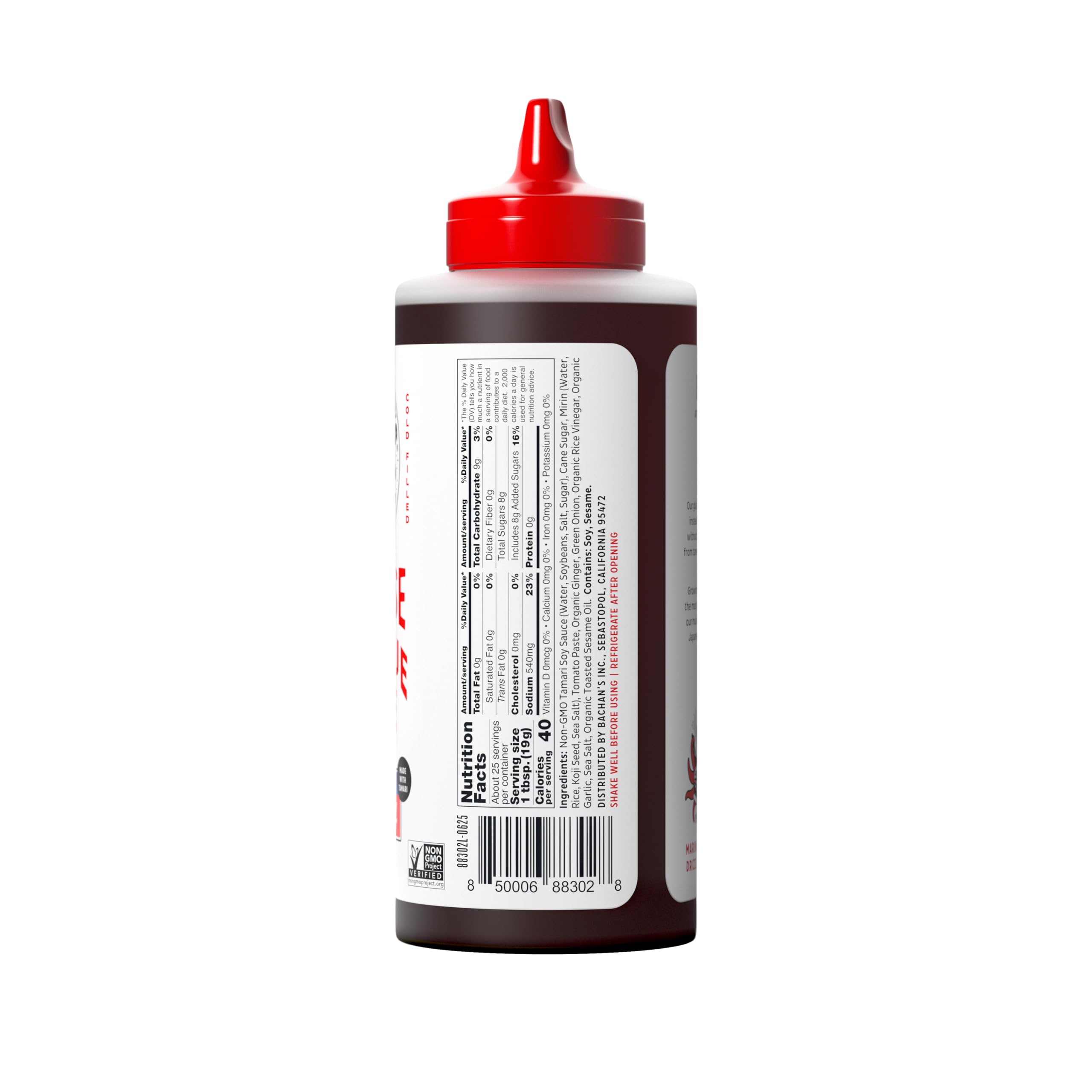 Bachan's label highlights non-GMO, clean ingredients for home cooks.