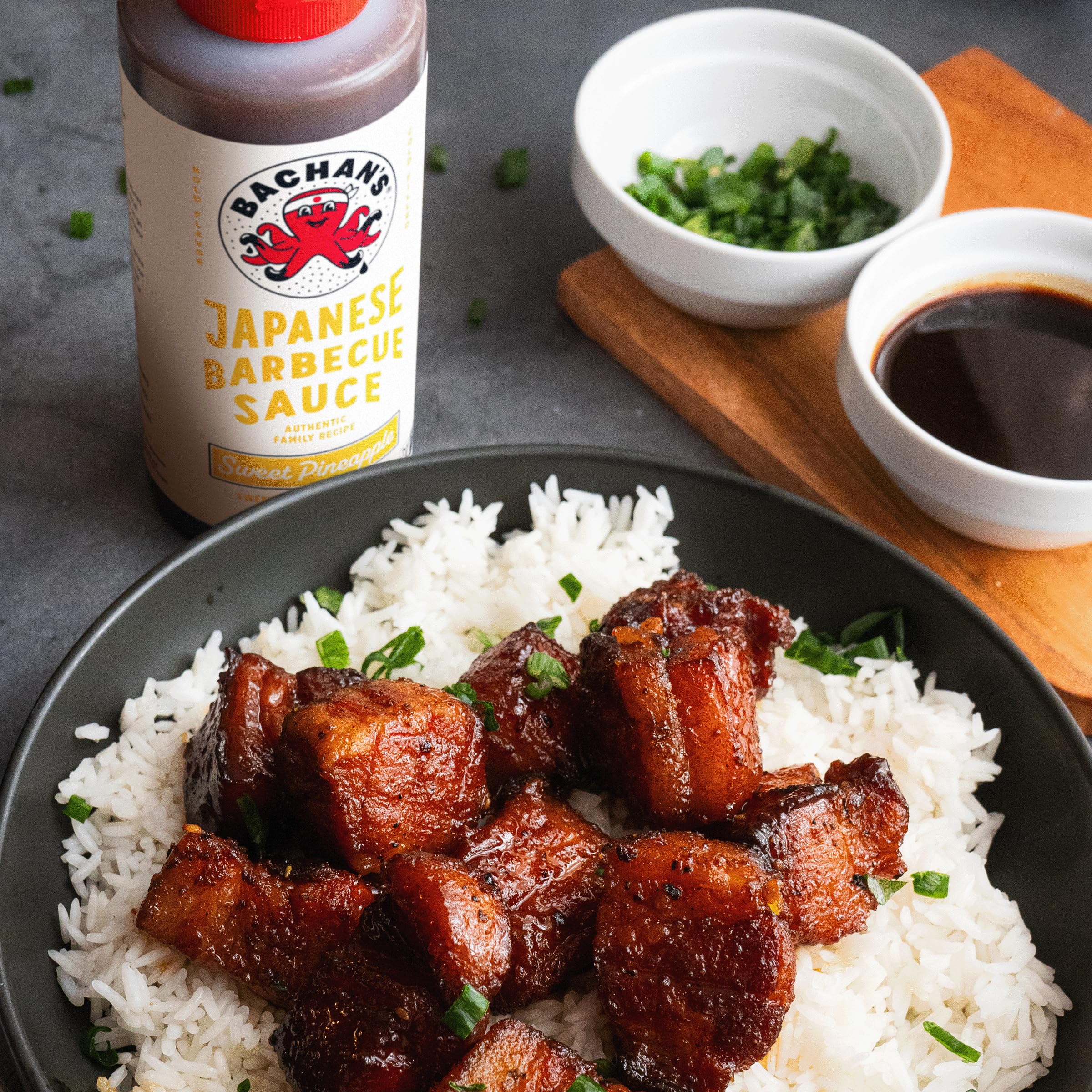 Bachan's Sweet Pineapple BBQ bottle with tropical brightness