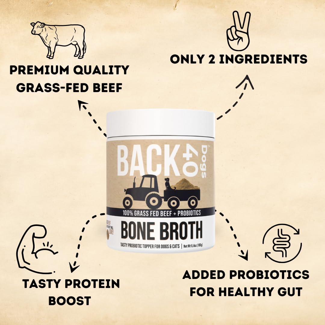 Back 40 Dogs pours over food bone broth powder for easy topping