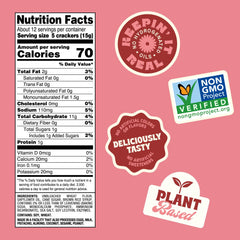 Back to Nature Classic Round Crackers ingredients close-up, simple plant-based mix.