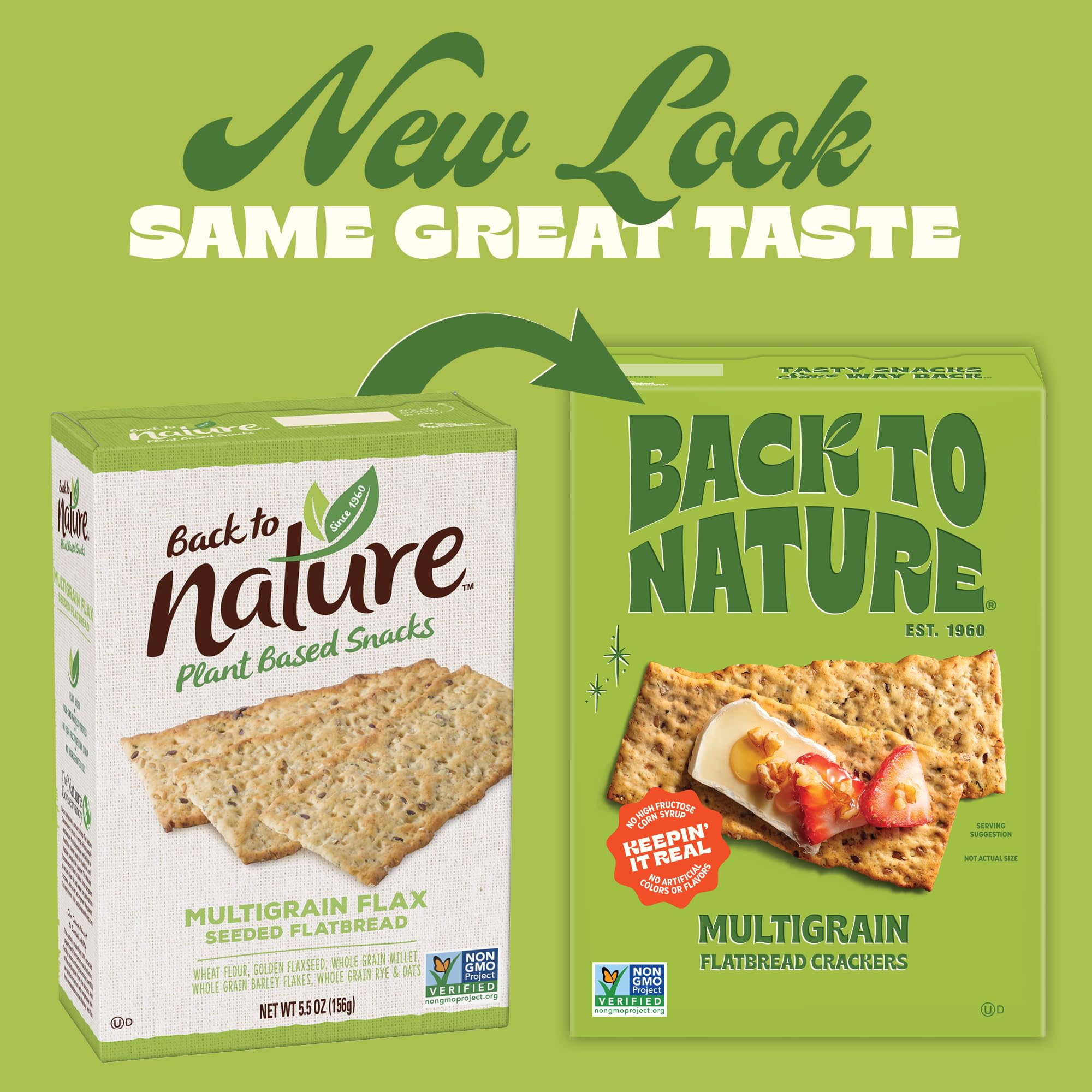 Back To Nature Fltbread Mltgrn crackers ingredients label signals quality.