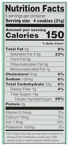 Kosher certification symbol next to fudge mint cookie detail