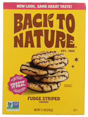 Back to Nature fudge-striped cookies pack shot for a quick snack