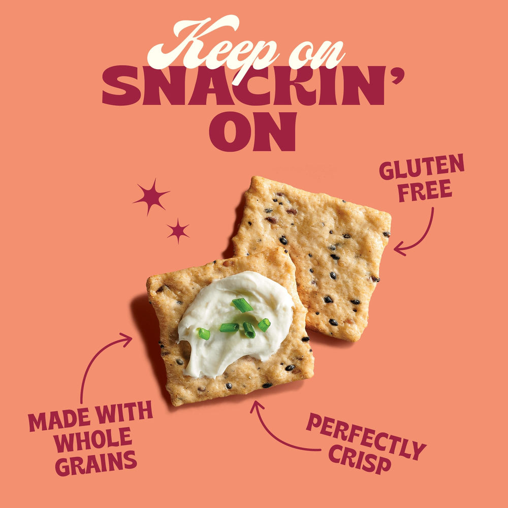 Back to Nature gluten free crackers multi-seed served on a cheese board for effortless entertaining.