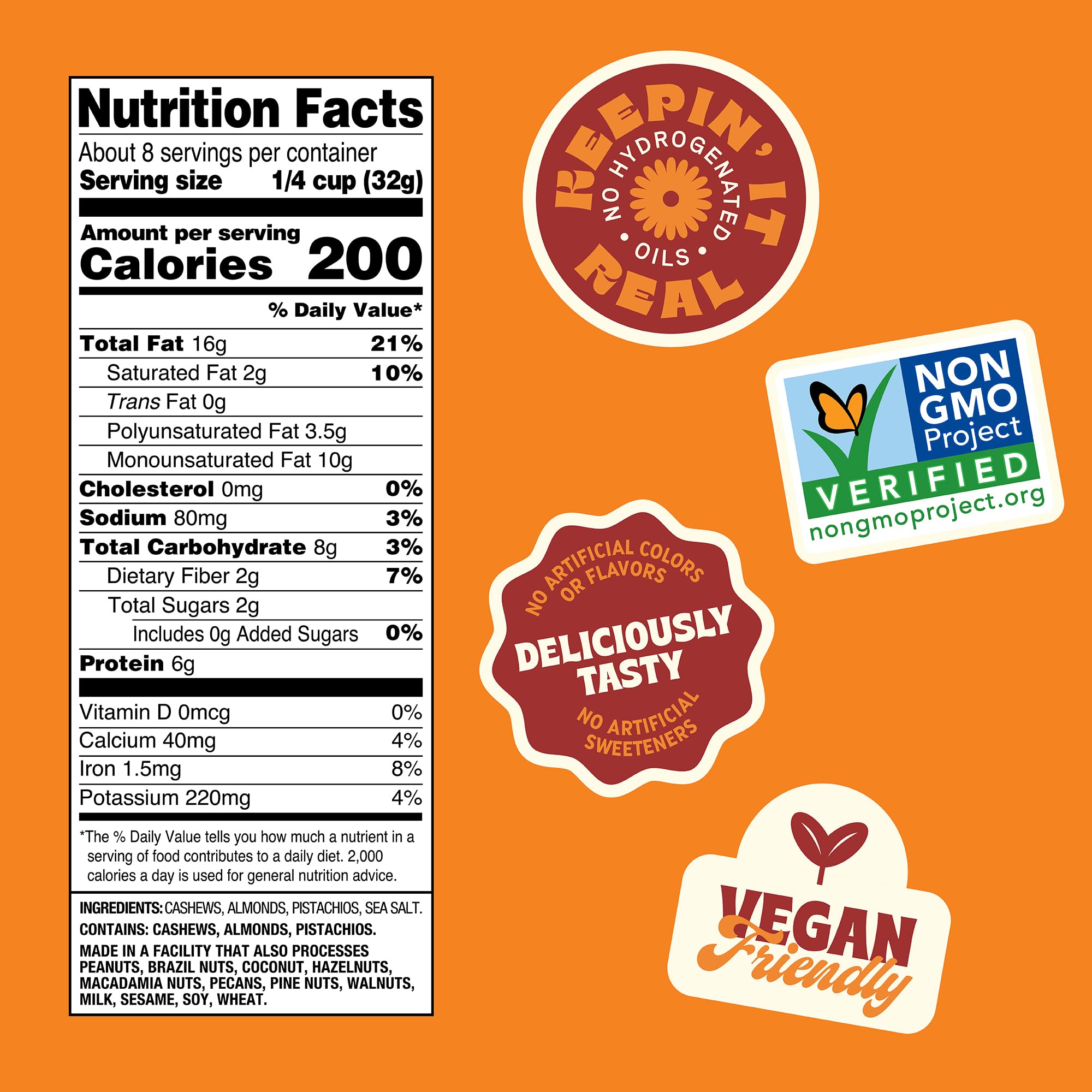 Close-up of Back to Nature Premium Nut Mix showing crunchy nuts, ideal for snacking.