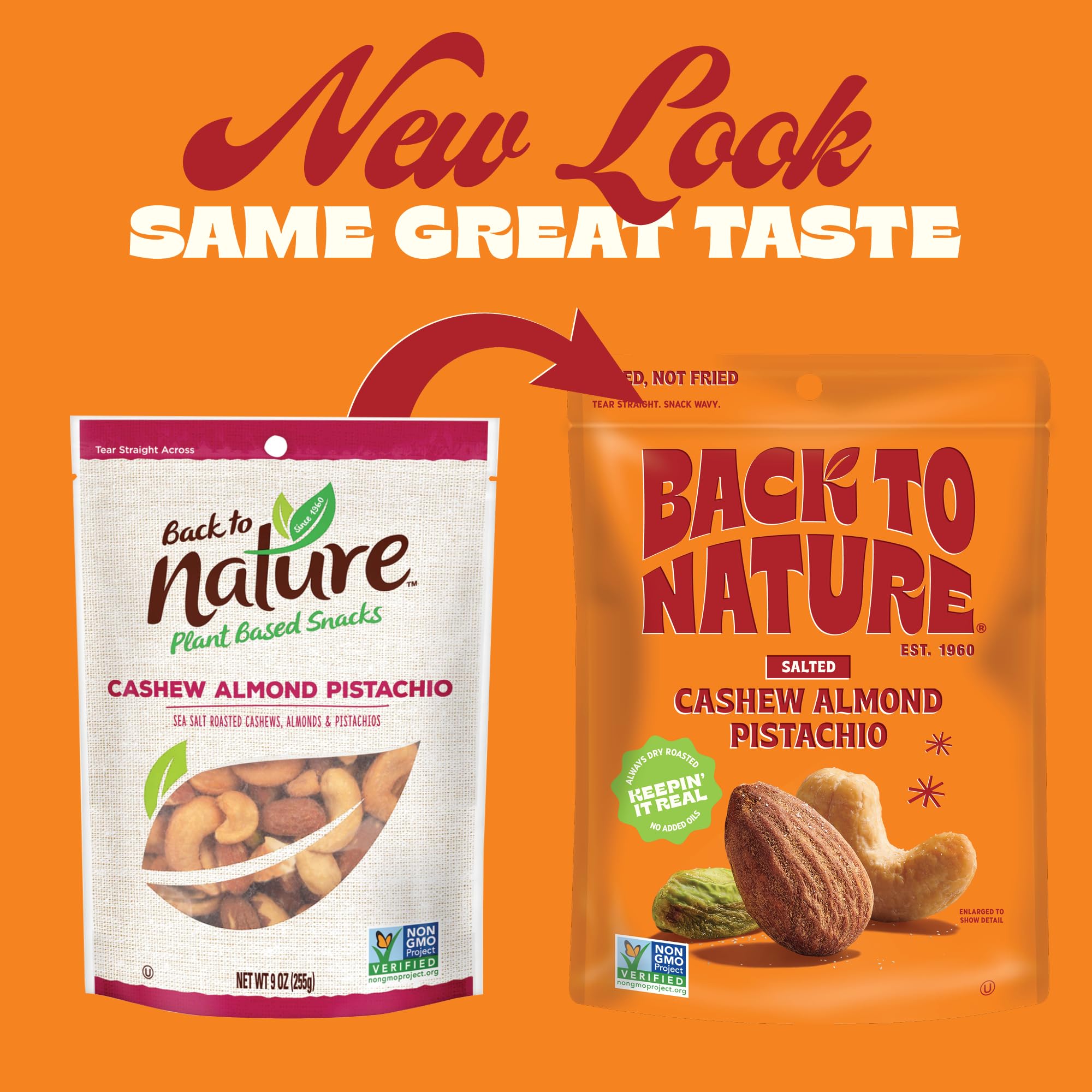 Back to Nature Premium Nut Mix with sea-salted flavor ready to serve.