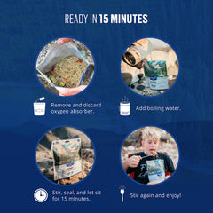 Backpacker's Pantry shelf-stable breakfast for emergencies.