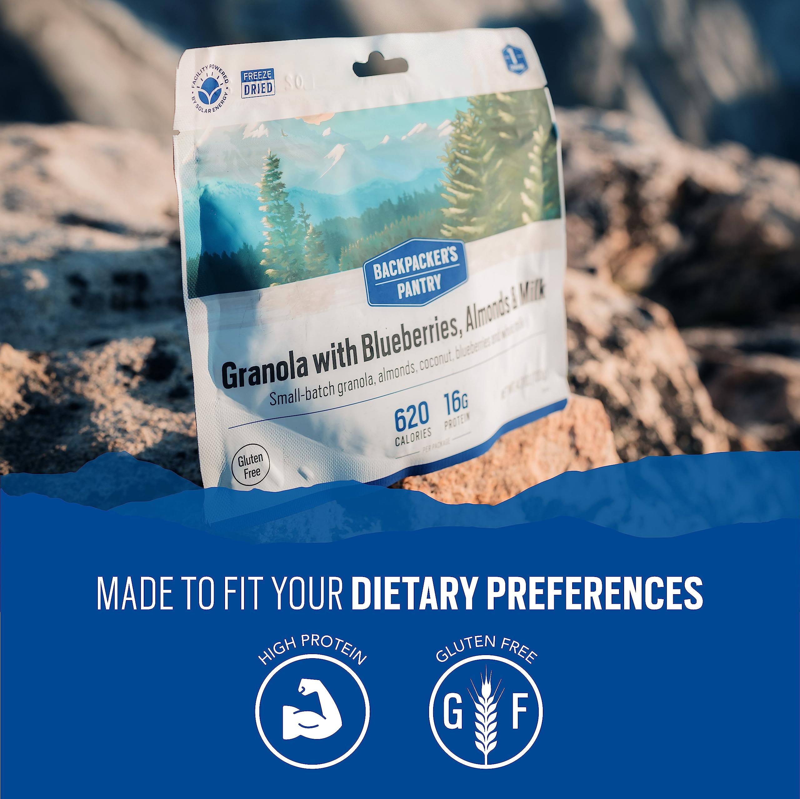 Backpacker's Pantry milk powder and dried blueberries add familiar flavor.